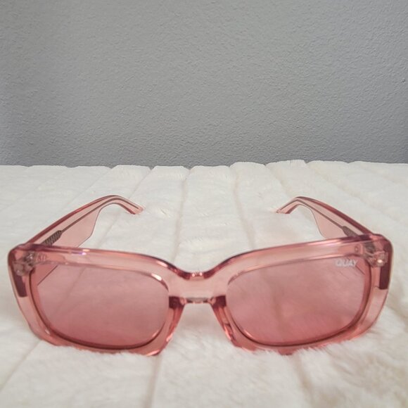 QUAY // ltd ed rare coral rectangular retro-chic yada yada sunglasses main image 16